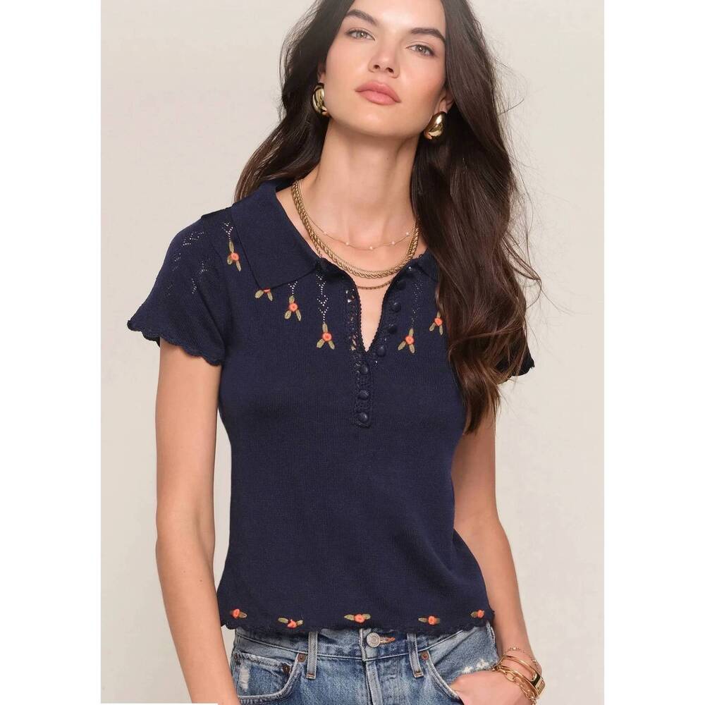 NEW HEARTLOOM galette polo in blue
